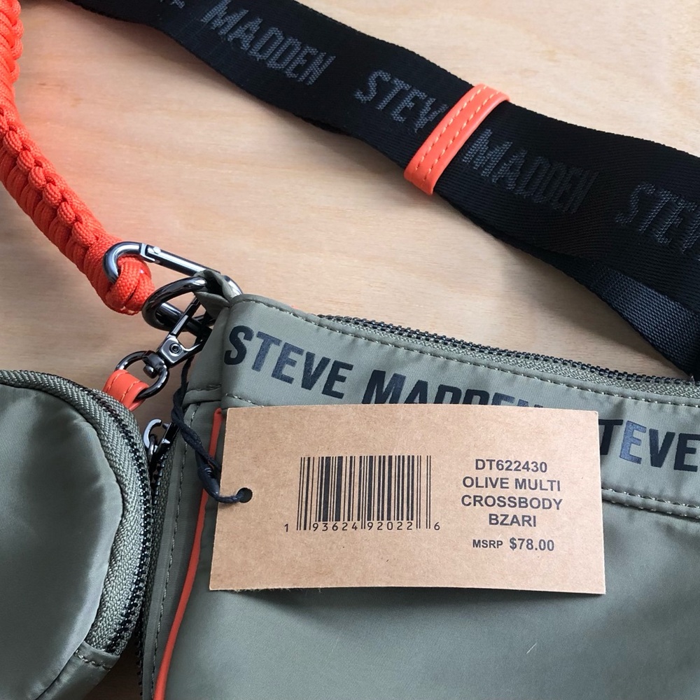 NWT Steven Madden Olive Multi Crossbody Bag Outdoor Hiking One Size. - Picture 6 of 10